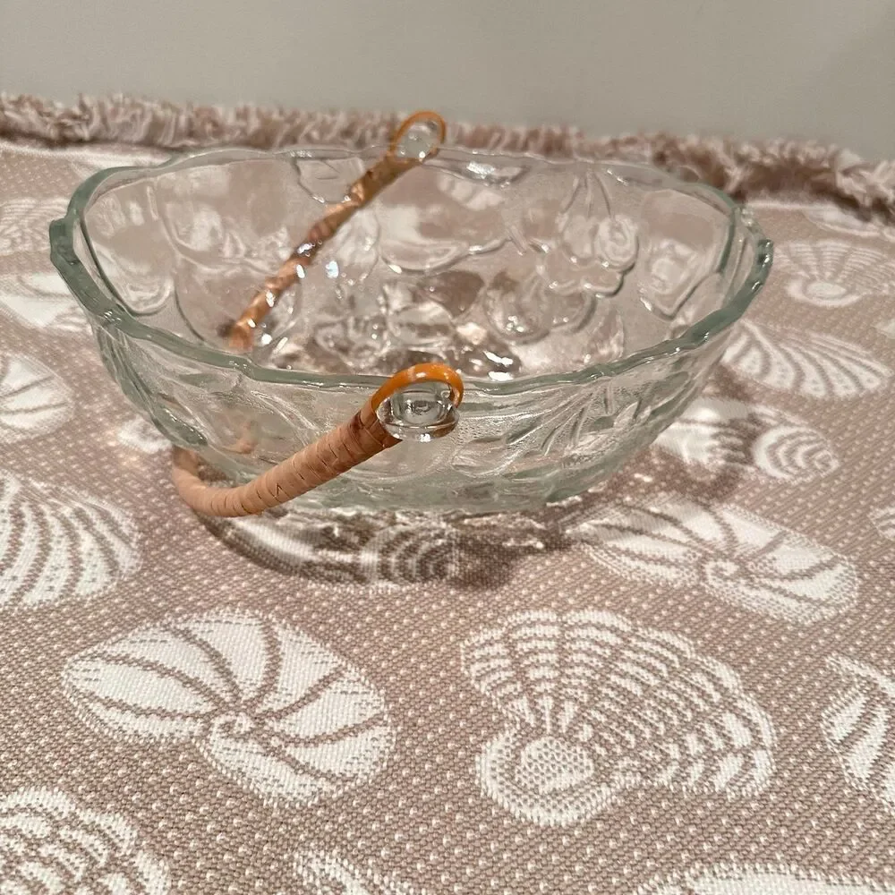 Glass Fruit Bowl with Handle